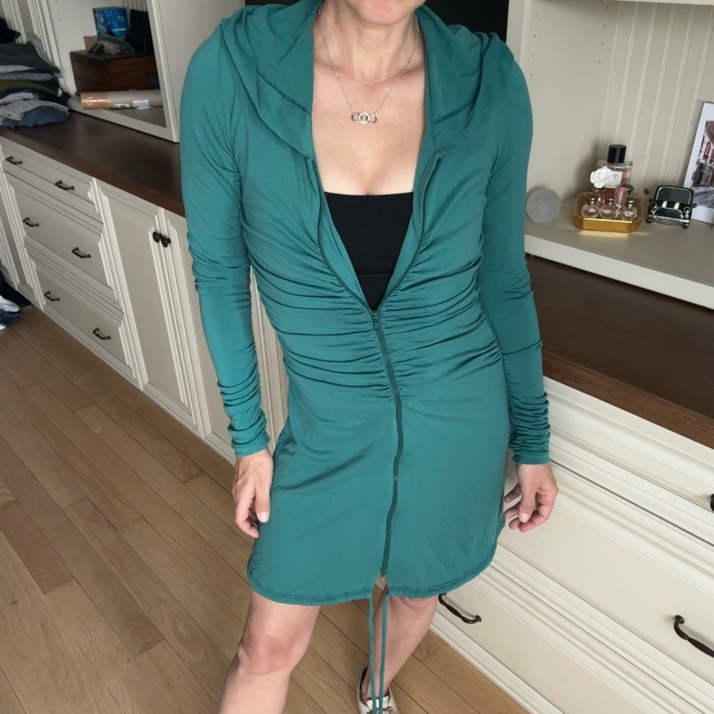 Green Ruched Women's Dress